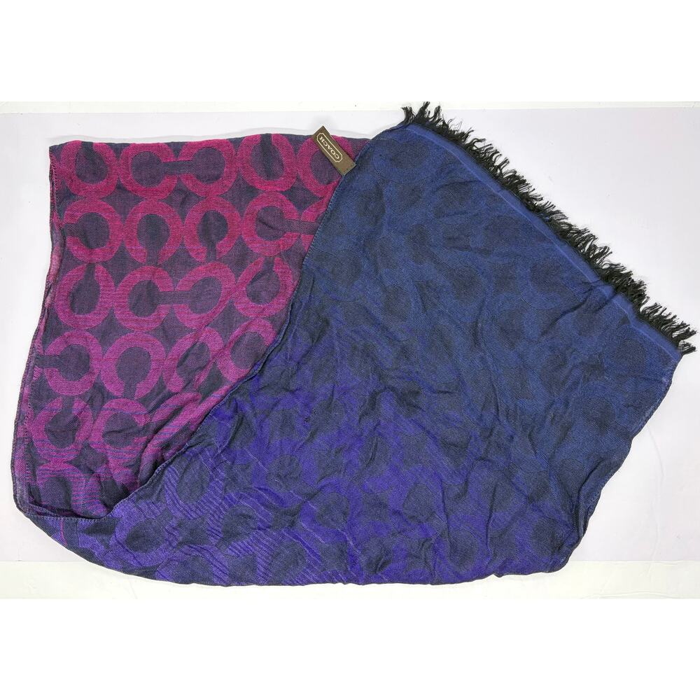 Vintage Coach Gradient Signature C Purple Limited Edition Scarf Made in Italy